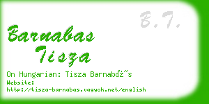 barnabas tisza business card